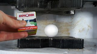 Prank Exploding Golf Ball Turns To Powder In Hydraulic Press