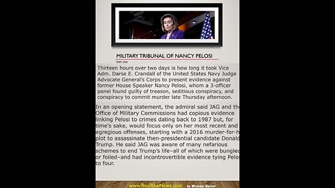 U.S. MILITAIRY TRUBINAL OF NANCY PELOSI (DAUGHTER OF ADOLF HITLER) AT GITMO Part 1