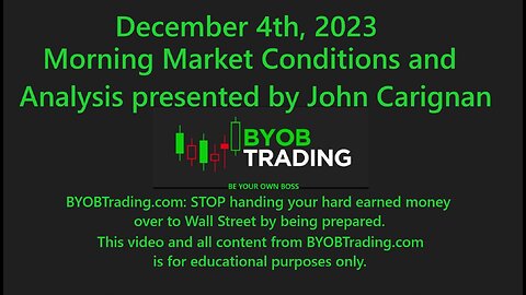 December 4th, 2023 Revised BYOB Morning Market Conditions & Analysis. 4educational purposes