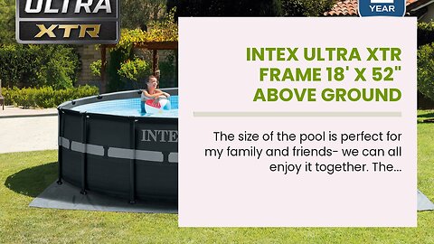 Intex Ultra XTR Frame 18' x 52" Above Ground Swimming Pool with Sand Filter Pump, Ladder, Cover...