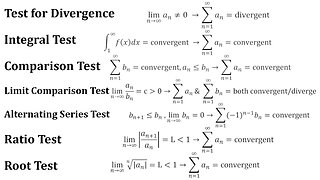 Review Question 5: Recap on Tests for Convergence or Divergence of Infinite Series