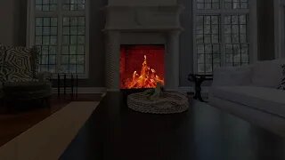 Cozy Fireplace Room with Relaxing Rain Sounds for Sleeping