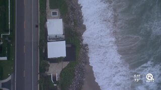Chopper 5 video of big waves on Palm Beach