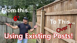Raising Fence Height with existing Posts and Rails