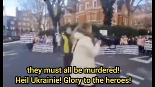 It is time to kill all Russian children! - Ukrainian Refugees Protest In Front Of Russian Embassy