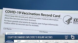 County recommends employers to require vaccines