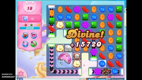 Candy Crush Level 1118 AudioTalkthrough, 3 Stars 0 Boosters