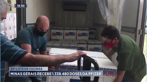 60º lote de vacinas: Minas recebe 1.338.480 doses da Pfizer