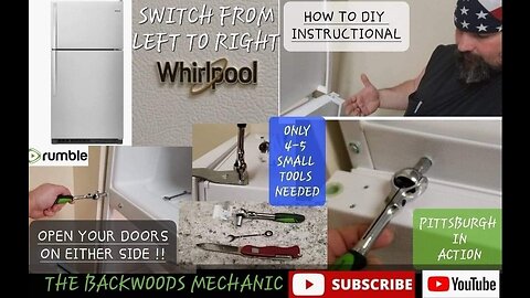 Whirlpool Refridgerator (How to Open on Either Side ) DIY INSTRUCTIONAL