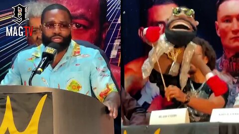 Adrien Broner Is Unbothered By Blair Cobbs Pulling Out A Puppet During Their Press Conference! 😂