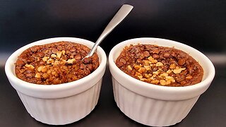 Delicious baked oats recipe in 2 minutes! Low calorie dessert for breakfast! Healthy and easy!