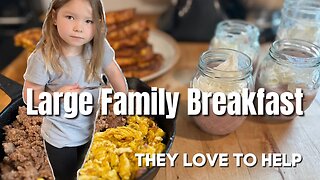 LARGE FAMILY BREAKFAST FOR MY FAMILY OF 10 | CHORES | MONAT