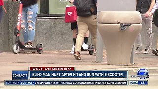 Blind man says scooter rider threatened him after hit-and-run crash on Denver's 16th Street Mall