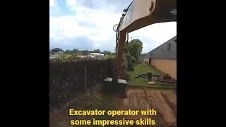 Excavator operator with some impressive skills