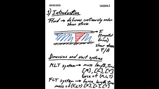 ME 3663.002 Fluid Mechanics Fall 2020 - Lecture 1