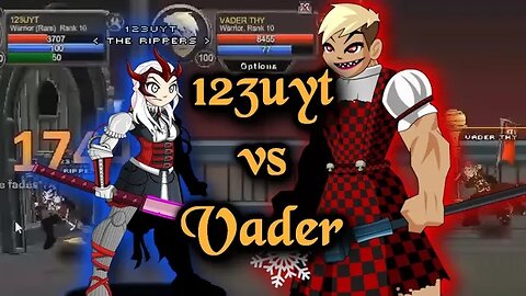 =AQWorlds= 123uyt VS Vader (Commentary) | A LEGENDARY PVP DUEL | Classic Warrior Mirror