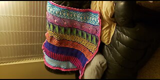 Mosaic crochet baby blanket
