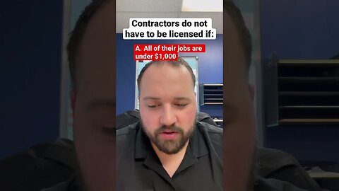 Contractors license exam question: DO YOU KNOW THE ANSWER?￼
