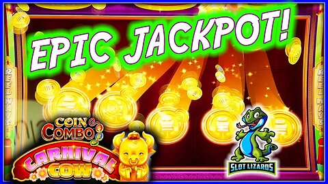 D GOES CRAZY!!! J CAN'T BELIEVE THIS JACKPOT HANDPAY! Coin Combo Cow Carnival Slot