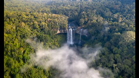 Amazing Nature Drone Waterfalls Aerial View