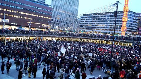Protests Against Vaccine Passports in Sweden - January 22, 2022