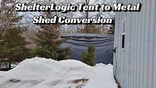 ShelterLogic tent to metal shed conversion