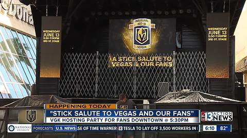 Stick Salute by Vegas Golden Knights on Fremont Street