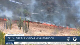 Brush fire burns near Chula Vista neighborhood