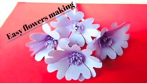 Easy paper flowers making, craft.