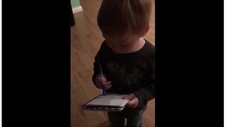 Adorable Toddler Makes Sure Grocery List Is Set And Done