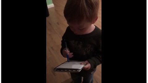 Adorable Toddler Makes Sure Grocery List Is Set And Done