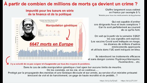 Vaccins anti-covid : à partir de combien de millions de morts cela devient un crime?