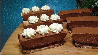 No-Bake Chocolate Mousse Bars | Vegan, with No Sugar