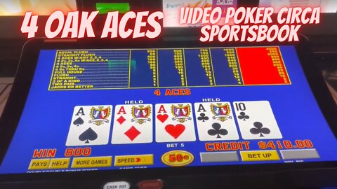 4 OAK Ace's Sportsbook video poker @Circa Las Vegas ​