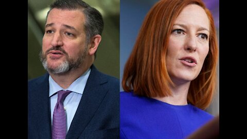 Maskless Psaki Can Sneeze Into Her Open Hand But Immunized Ted Cruz Can't Speak Without Mask