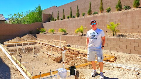 POOL CONSTRUCTION TIMELAPSE - PART 1 - RETAINING WALL, LANDSCAPING & PLUMBING