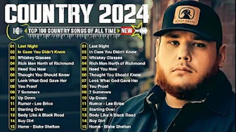 Top Country Songs 2024 - Luke Combs, Morgan Wallen, Jason Aldean, Kane Brown, Luke Bryan, Lee Brice