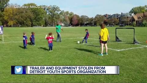 Trailer and equipment stolen from Detroit youth sports organization
