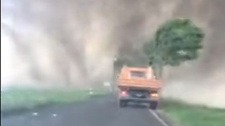 Tornado Blasts Motorists in Schwalmtal, Germany