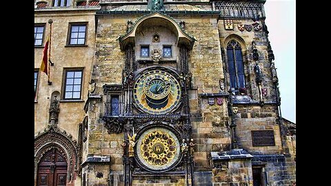 Prague astronomical clock - four quarters 'flat earth' theory