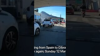Biking up to the Spain Gibraltar Border Crossing