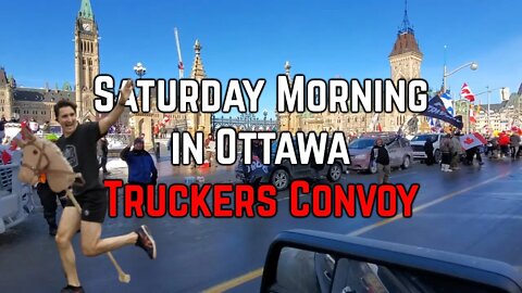 LOOK AT ALL OF THOSE FLAGS! Sat Morning at the Truckers Convoy in Canada Compilation - Jan. 29, 2022