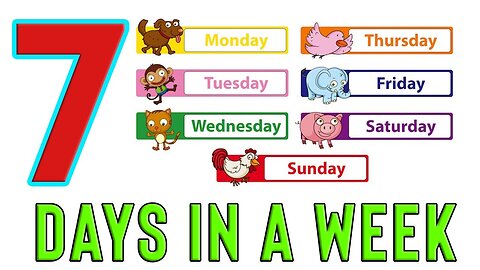 Days of the Week Song |7 Days of the Week |Nursery Rhyme & Children's Song|Days Of The Week For Kids