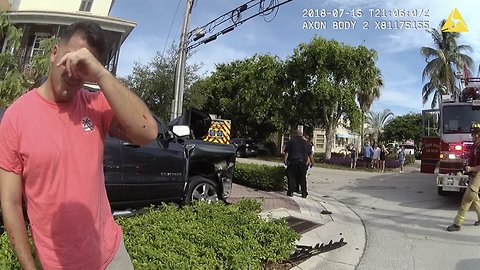 Police body camera video released in crash involving off-duty PBSO deputy