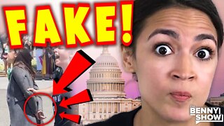 FAKE! AOC "Arrested" at Supreme Court Wearing FAKE Handcuffs