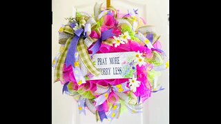 Spring Deco-Mesh Daisy Wreath|Marthas Wreath| DIY Spring Wreath DIY| How to