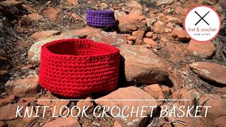 Knit Look Crochet Basket Free Pattern Workshop