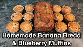 | Baking With Me | Banana Bread and Blueberry Muffins Recipe.