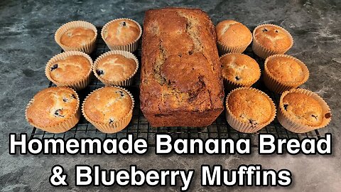 | Baking With Me | Banana Bread and Blueberry Muffins Recipe.