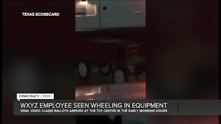 WXYZ employee seen wheeling in equipment at TCF Center